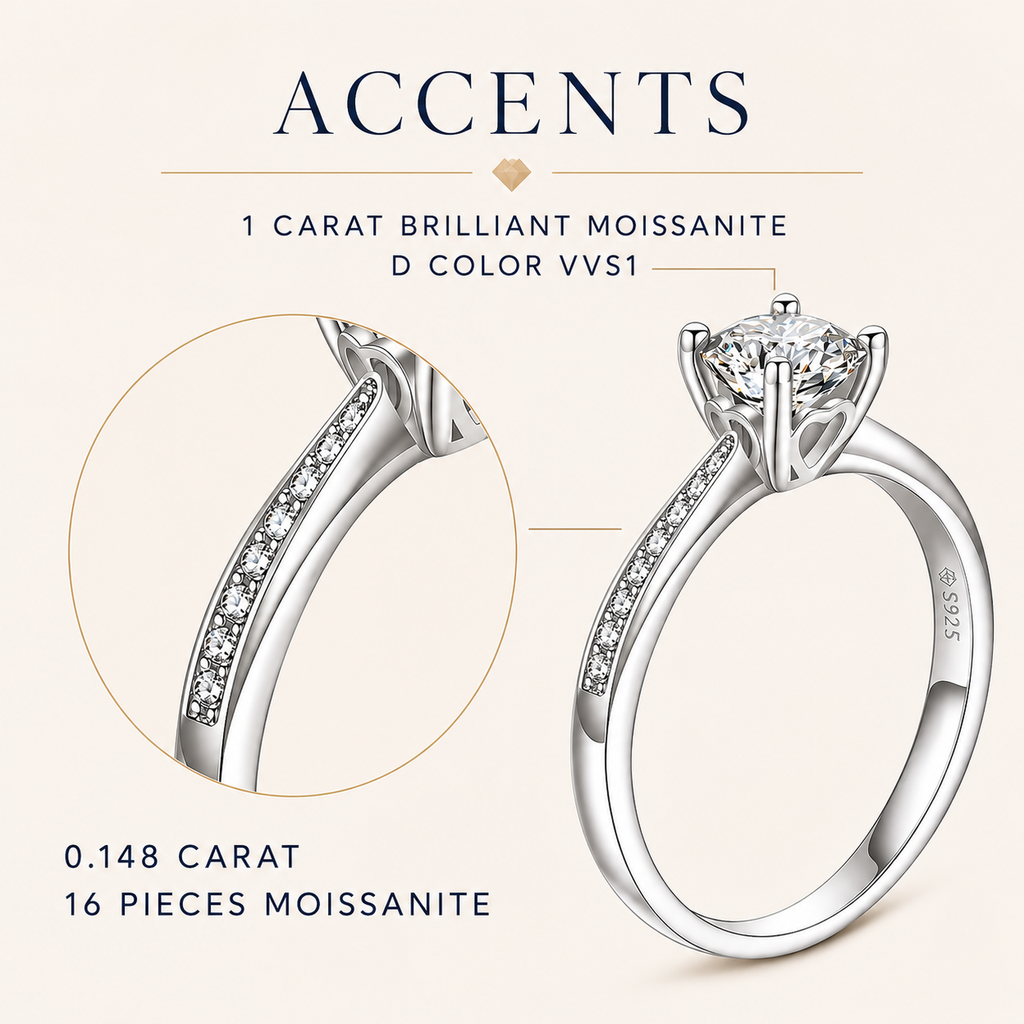 1ct Aurora Moissanite Ring