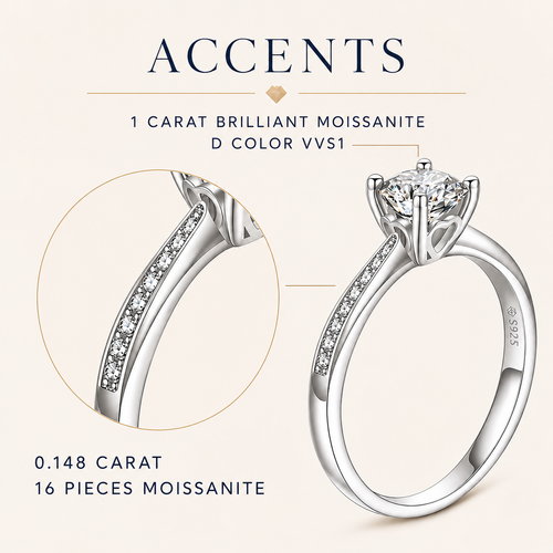 1ct Aurora Moissanite Ring