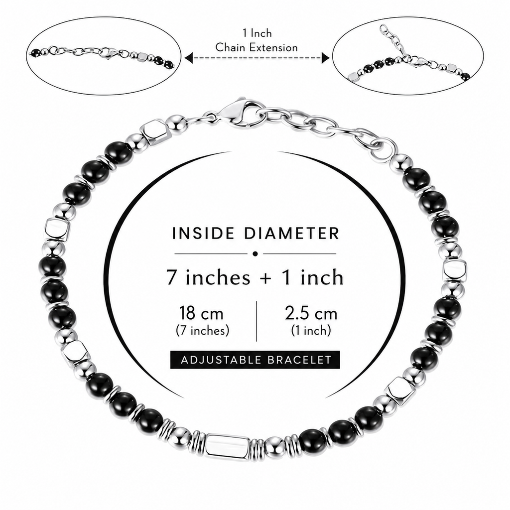 Onyx & Steel Bracelet