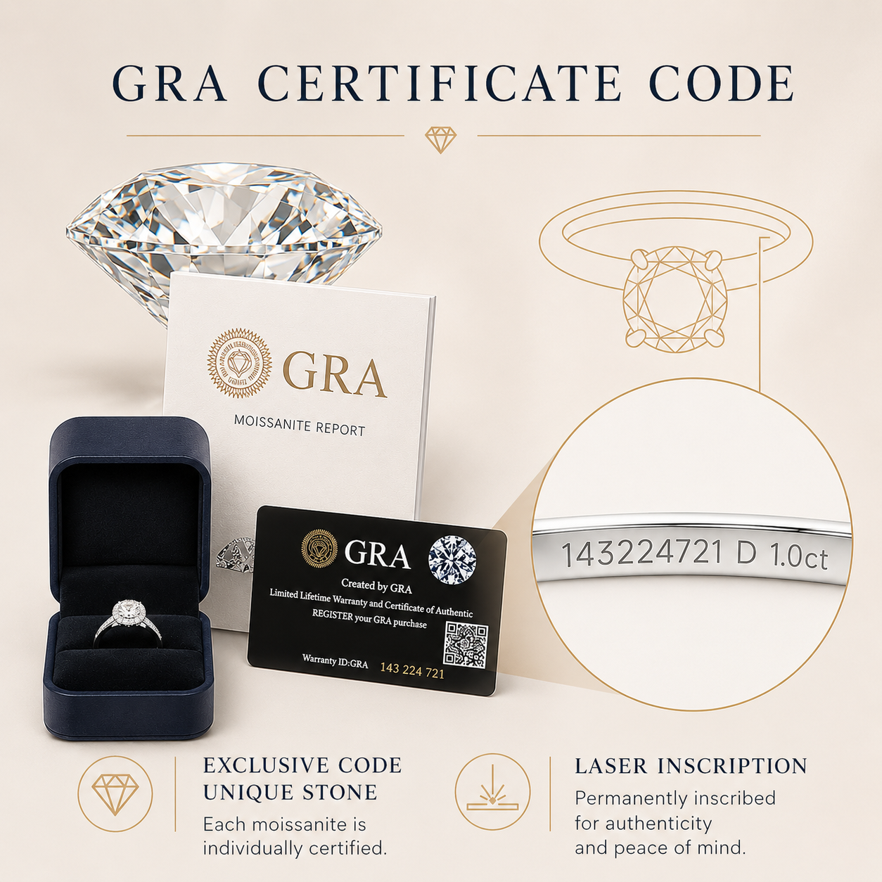 1ct Aurora Moissanite Ring